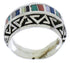 Multicolor Southwest Genuine Sterling Silver Ring Size 5 WX36176